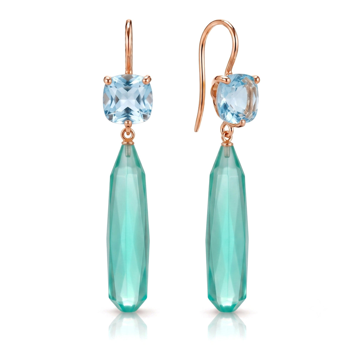 Shanti blue topaz earrings in 18k rose gold — MIMÍ Milano