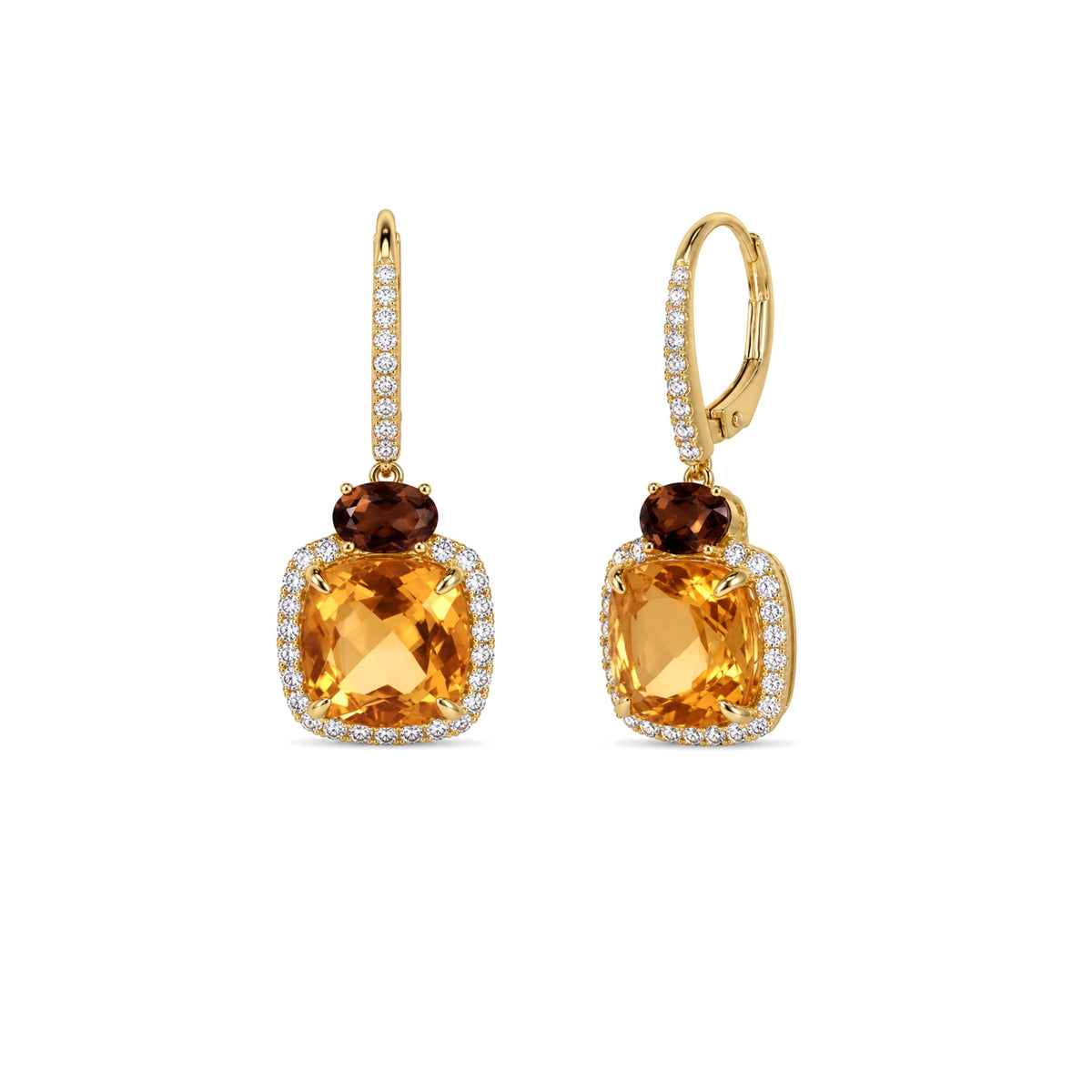 Shanti citrine earrings with 10 mm citrine — MIMÍ Milano