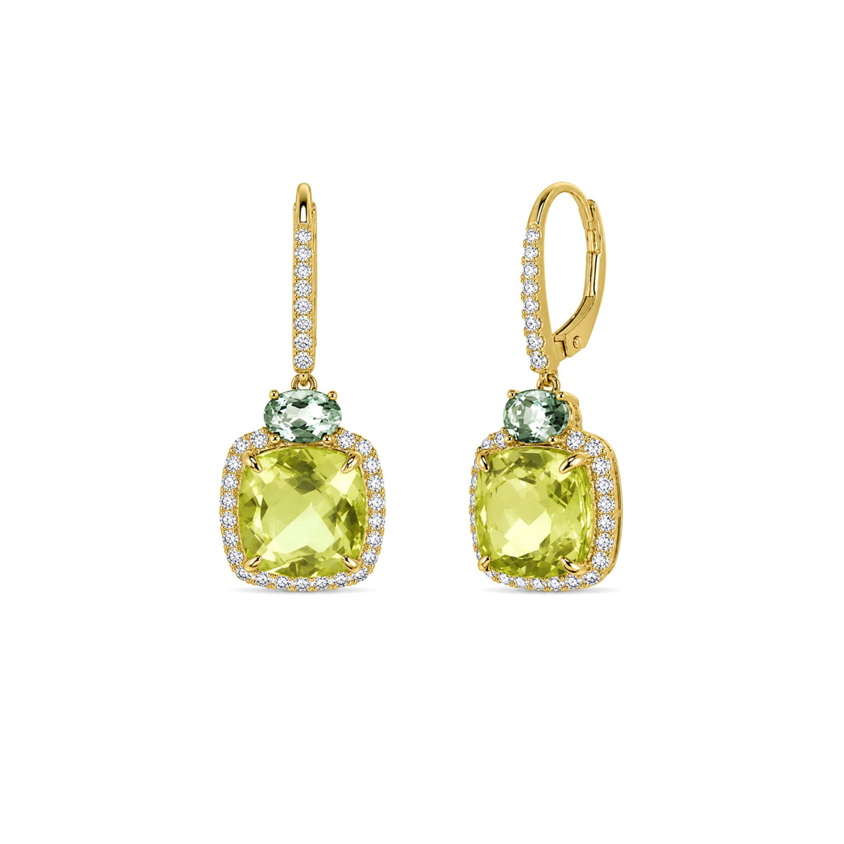 Shanti prasiolite earrings in 18k yellow gold — MIMÍ Milano