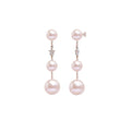Star earrings with three white pearls and chain