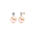 Short Star pink pearl earrings