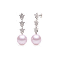 Short 3 Stars purple pearl earrings