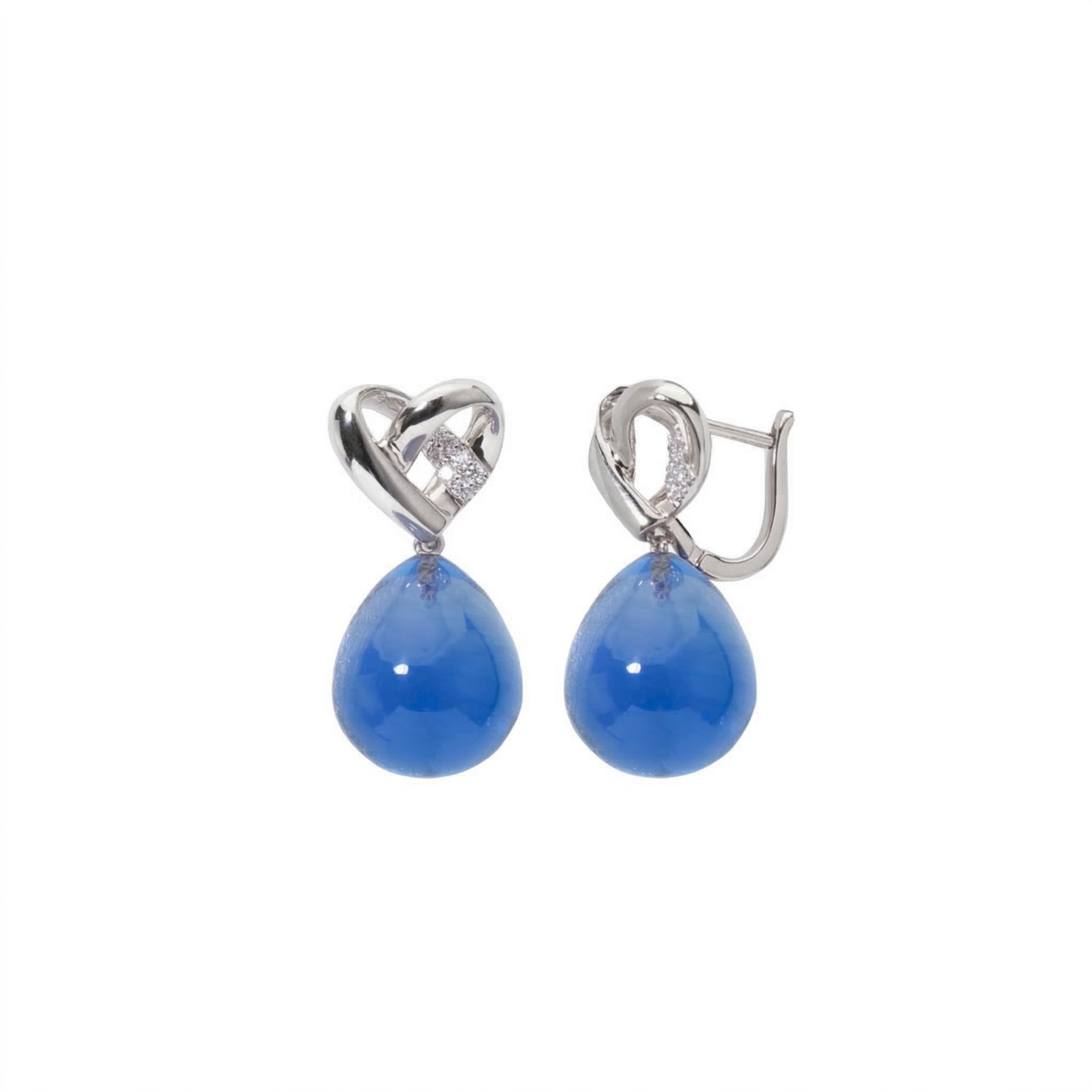 Orecchini Love Knot con topazio London blue