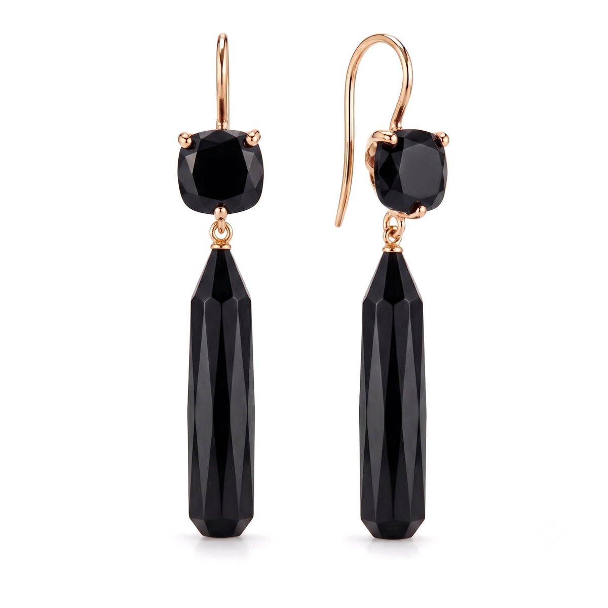 Shanti onyx earrings in 18k rose gold — MIMÍ Milano