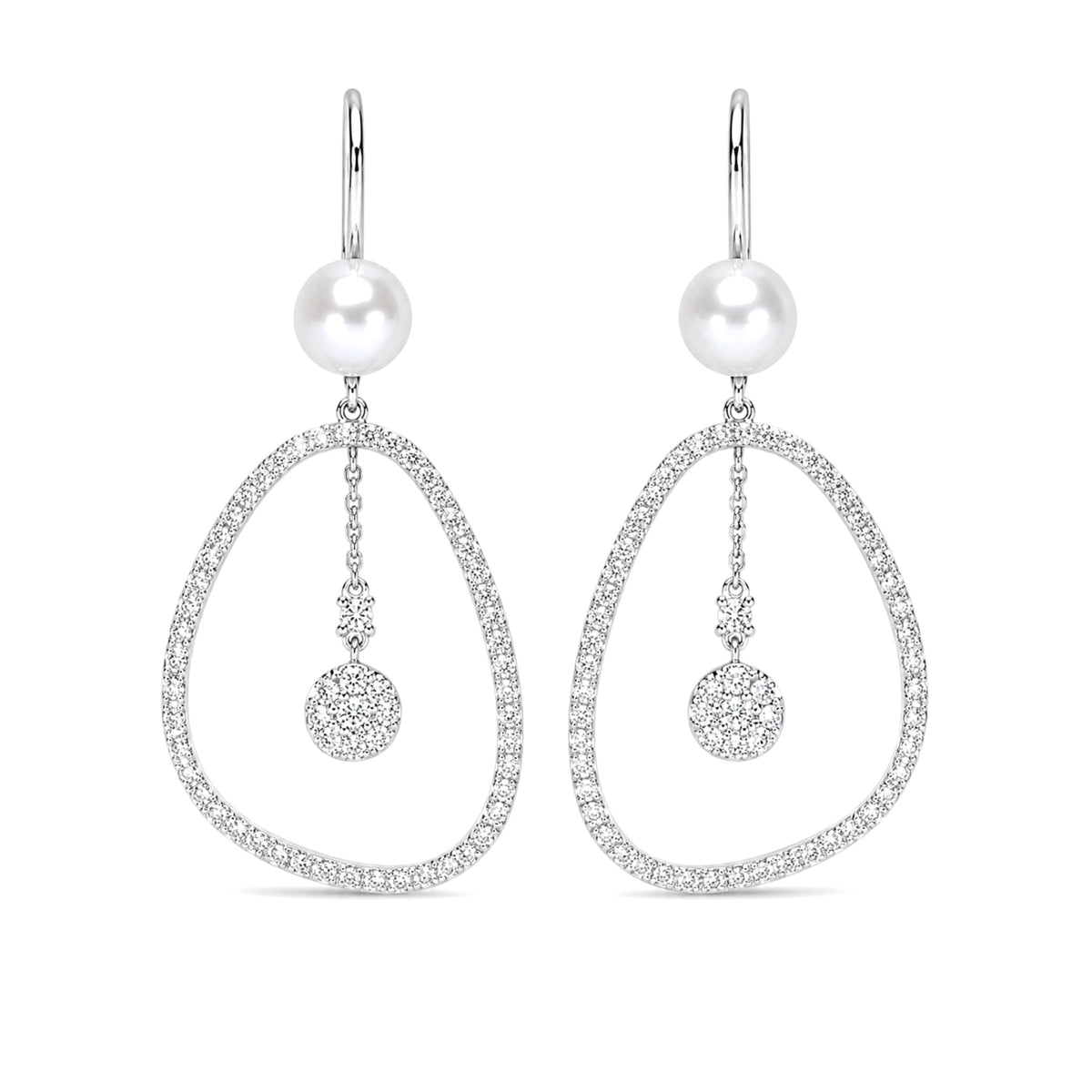 Vivienne Akoya earrings 5.5-6 mm (diamonds) — MIMÍ Milano