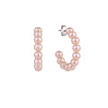 Pink pearl hoop earrings