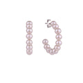 Purple pearl hoop earrings
