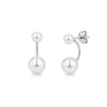 White pearl jacket earrings
