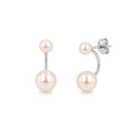 Pink pearl jacket earrings