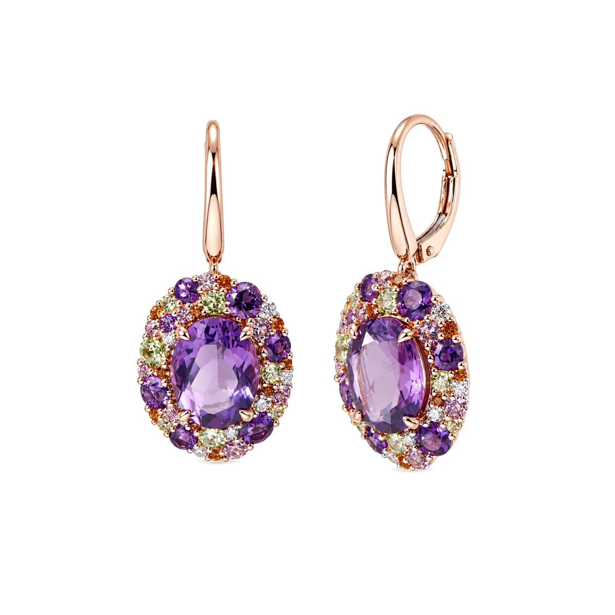 Shanti amethyst earrings, rose gold, 0.20 ct — MIMÍ Milano
