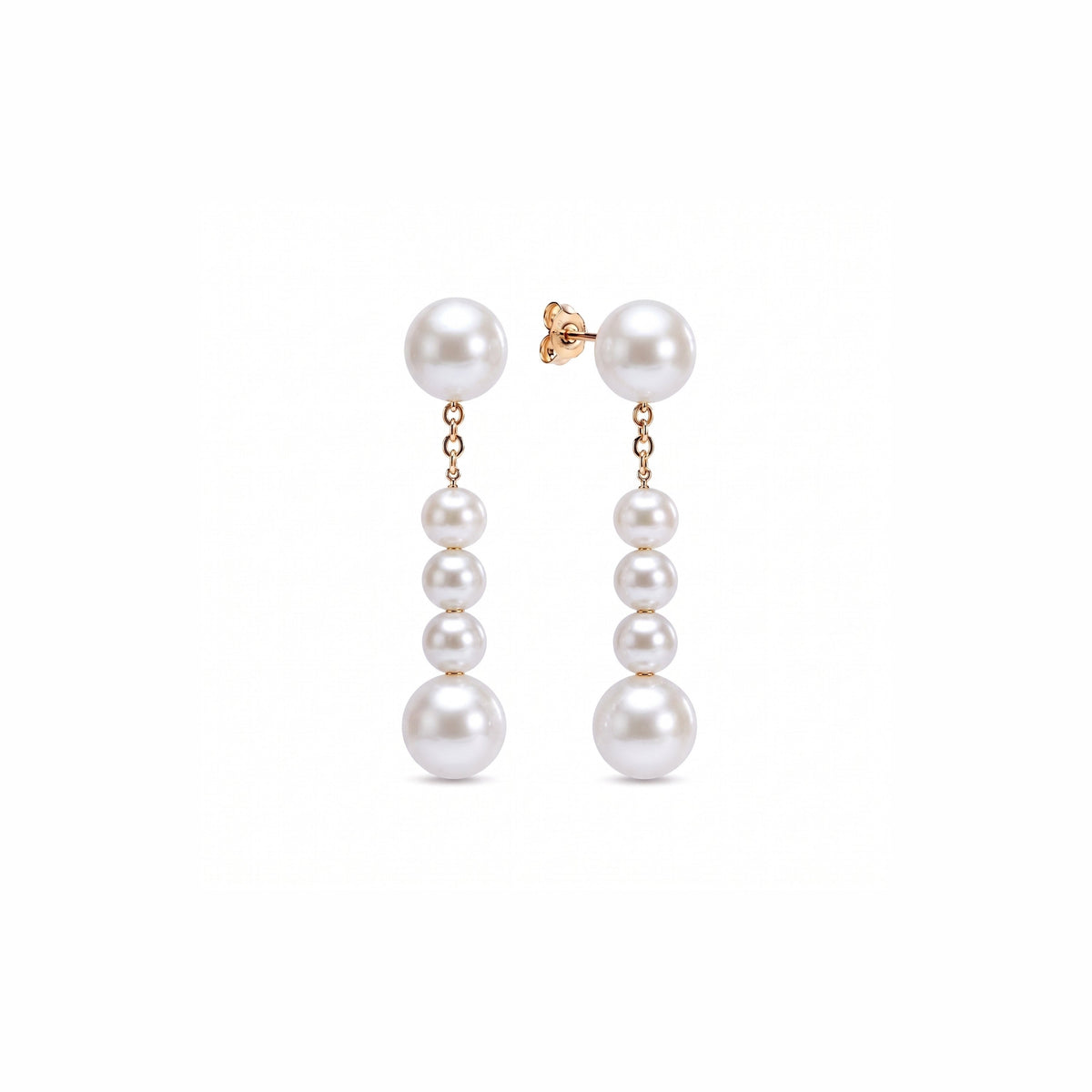 Orecchini pendenti MIMÍ Milano in oro giallo 9k con perle Freshwater bianche da 3,5 a 33 mm