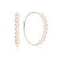Orecchini Cerchio maxi perle rosa