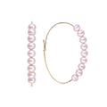 Purple pearl hoop earrings