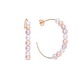 Hoop earrings multicolor pearls