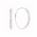 Multicolour pearl hoop earrings