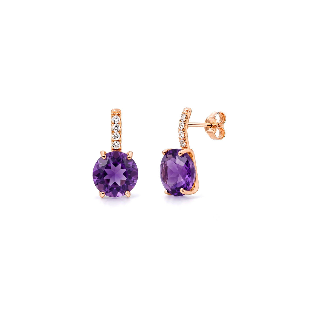 Cherry amethyst earrings in 18k rose gold — MIMÍ Milano