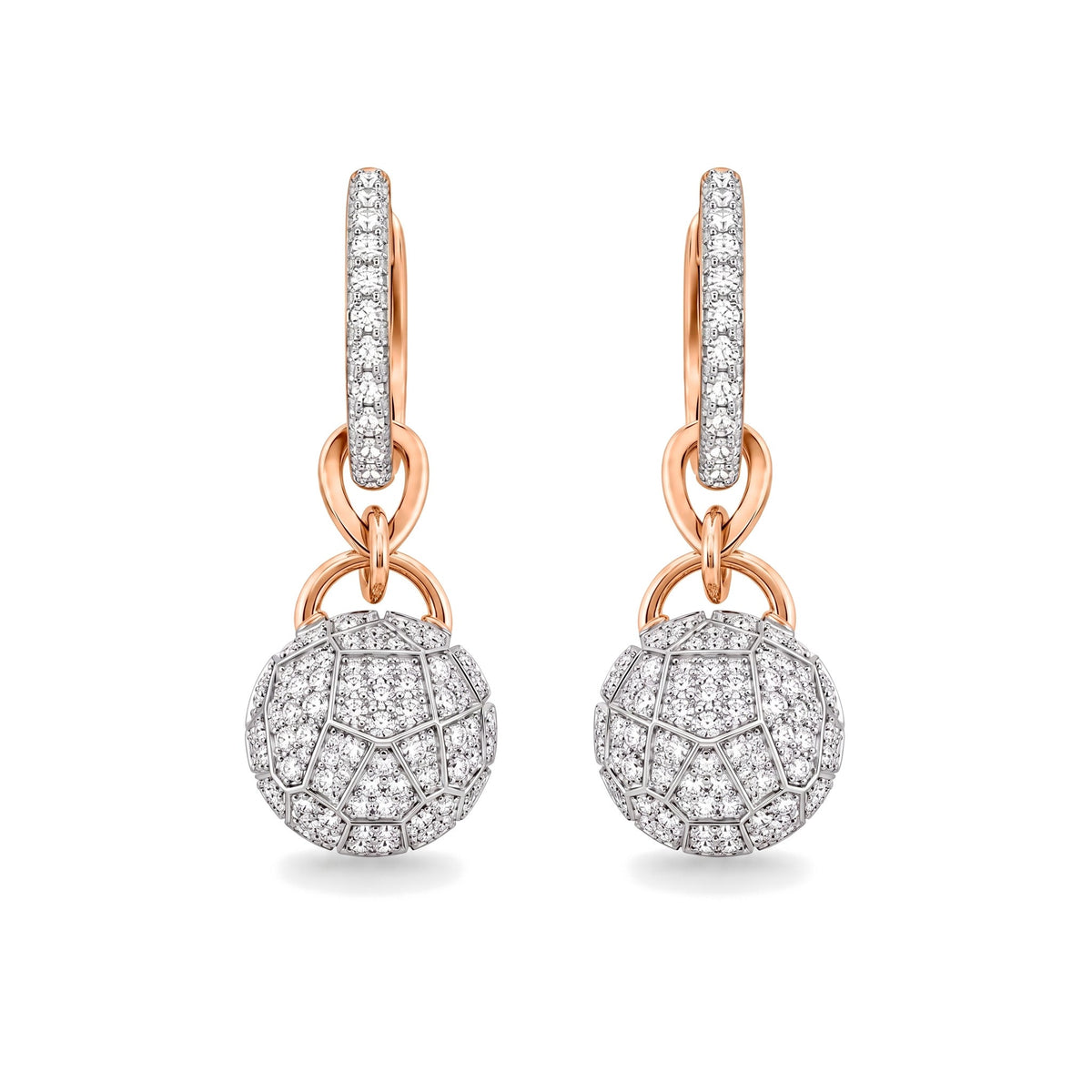 Milano earrings, white and yellow gold, 4 cm — MIMÍ Milano