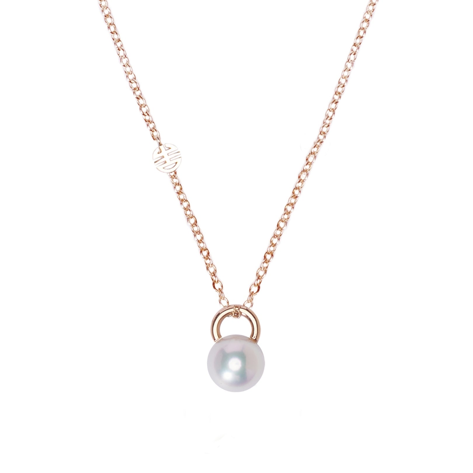 MIMI Pendente Milano in oro rosa 18k con perla South Sea gold perla white