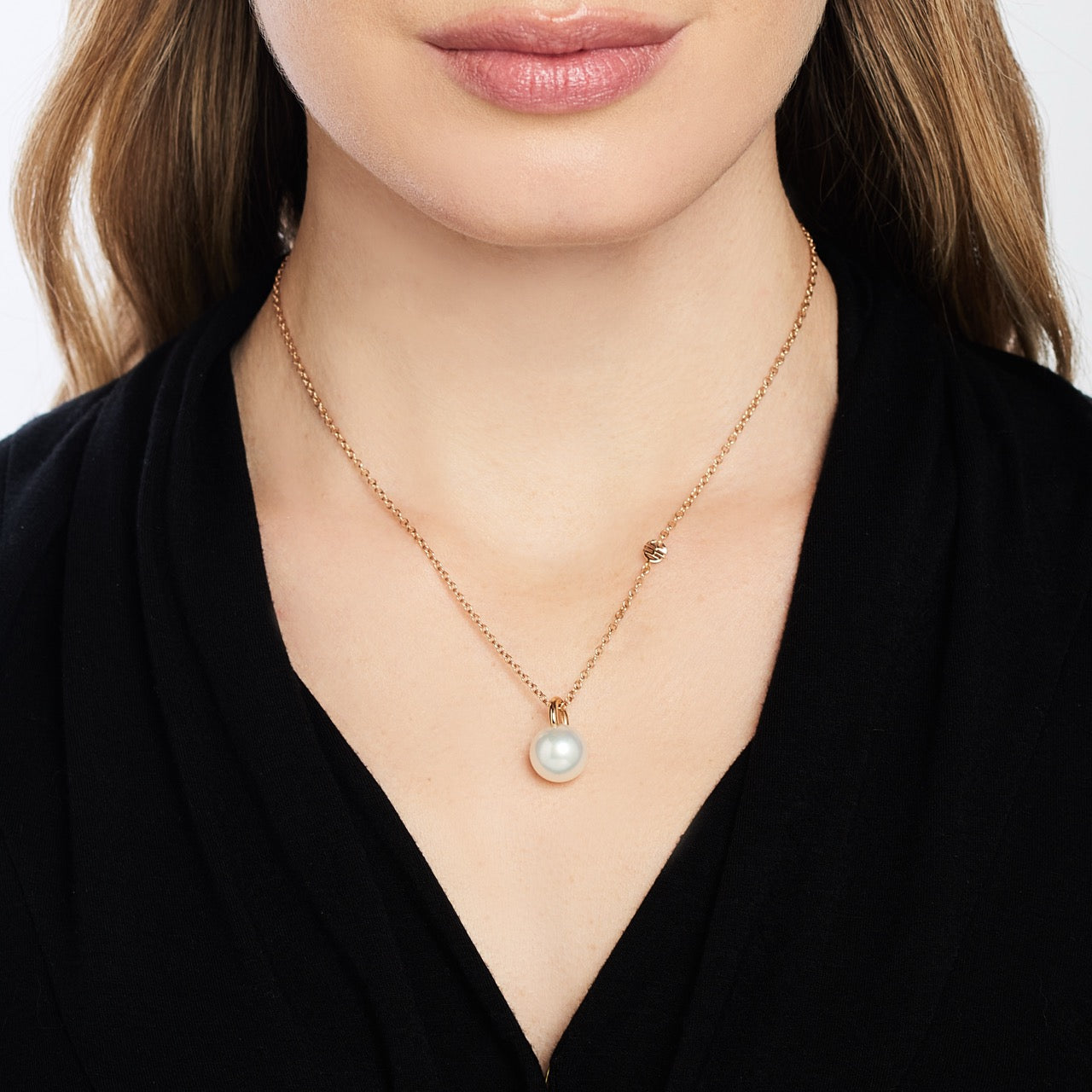 MIMI Pendente Milano in oro rosa 18k con perla South Sea gold perla white