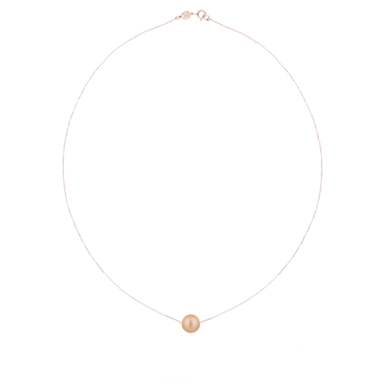 Pendente classico con perla rosa