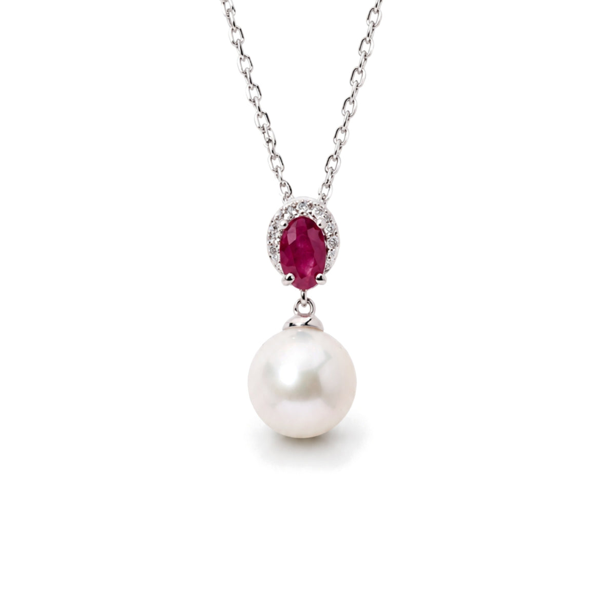 Akoya pearl pendant 7.5-8 mm (ruby) — MIMÍ Milano