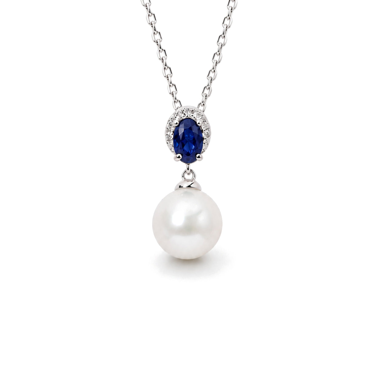 Akoya pearl pendant 7.5-8 mm (sapphire) — MIMÍ Milano