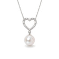 Heart pendant with white Akoya pearl