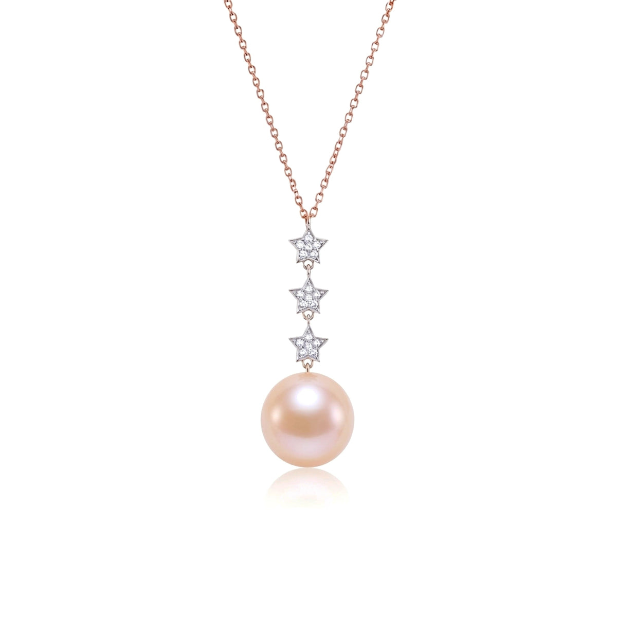 Pendente 3 Stelle perla rosa — MIMÍ Milano