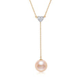 Y pendant with heart and pink pearl