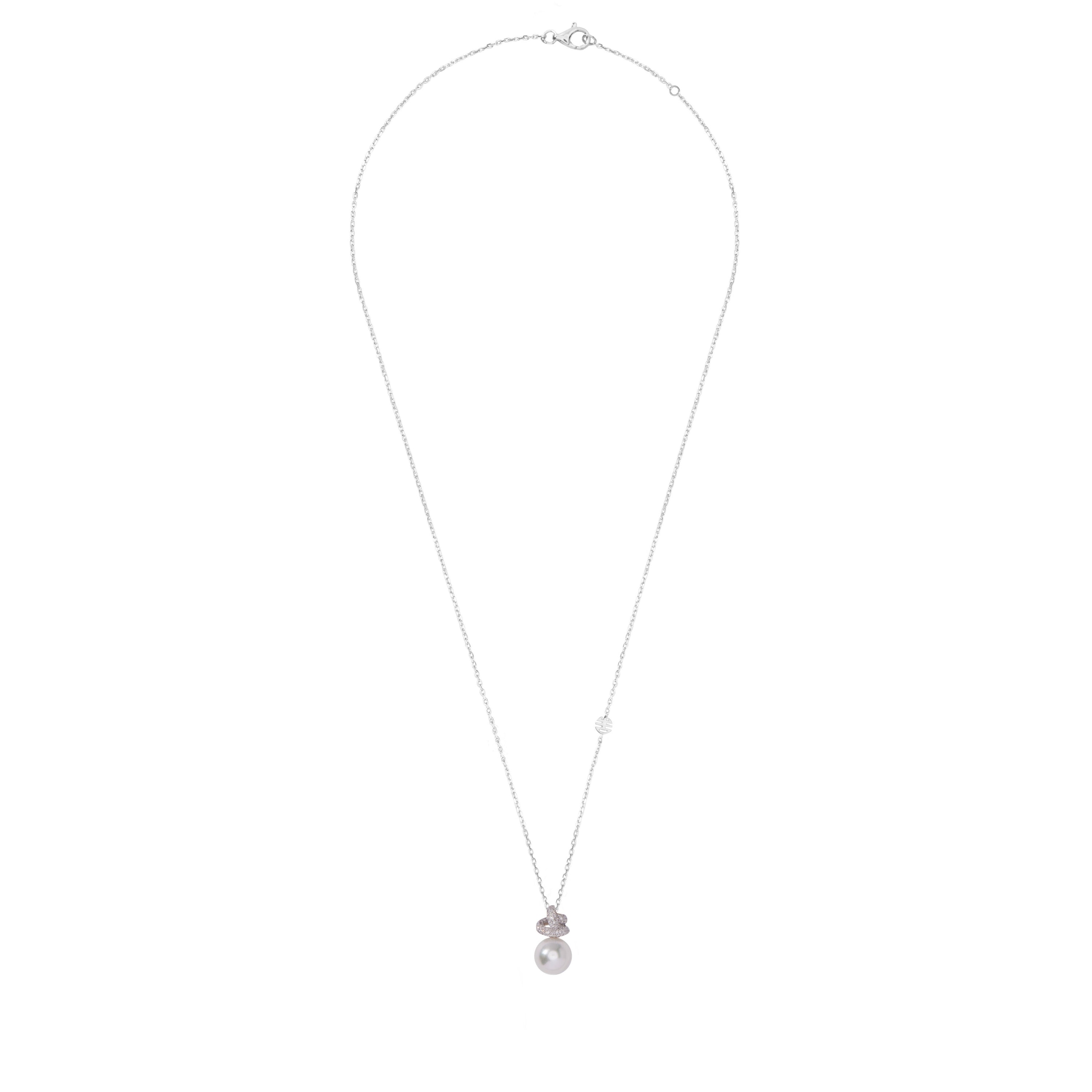 MIMI MILANO Pendente Love Knot con perla South Sea e diamanti