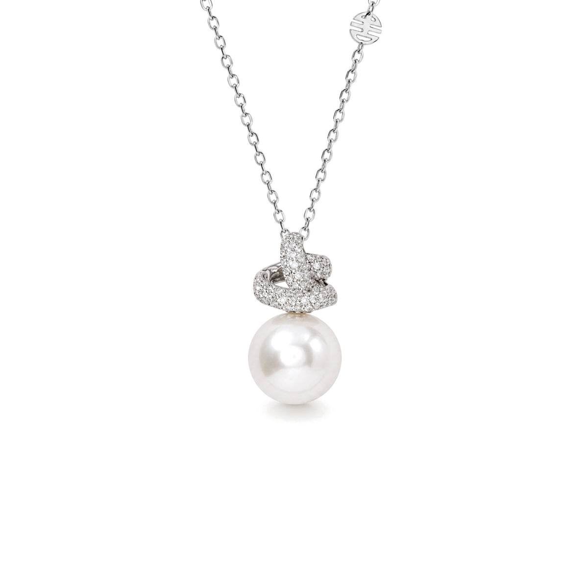 Pendente Love Knot perla South Sea bianca — MIMÍ Milano