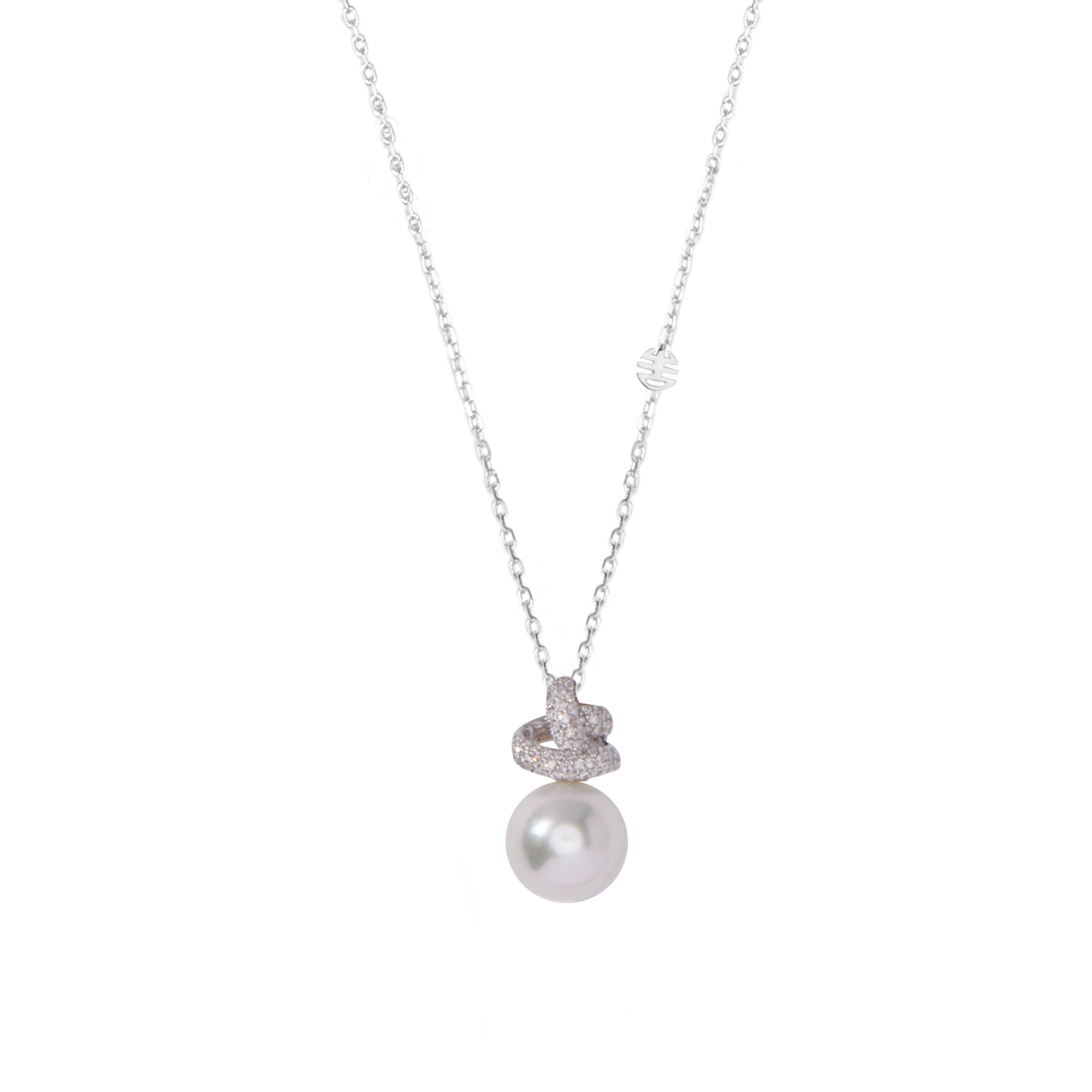 MIMI MILANO Pendente Love Knot con perla South Sea e diamanti