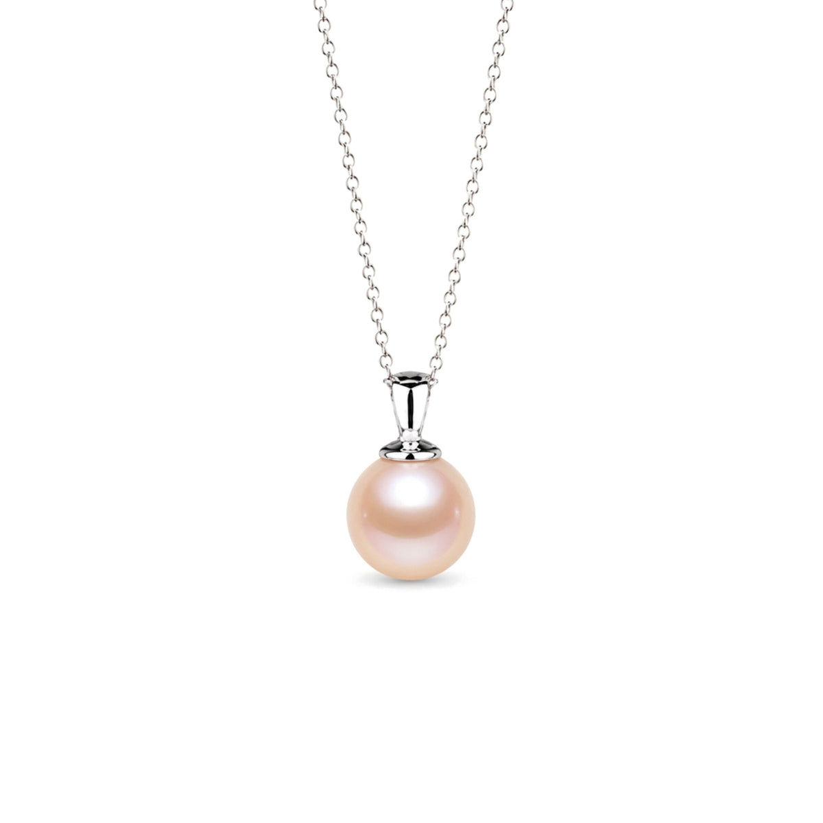 Pink pearl pendant in 925 silver (round) — MIMÍ Milano