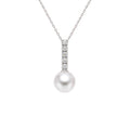 Pendente Fiammifero 5 diamanti perla Akoya bianca
