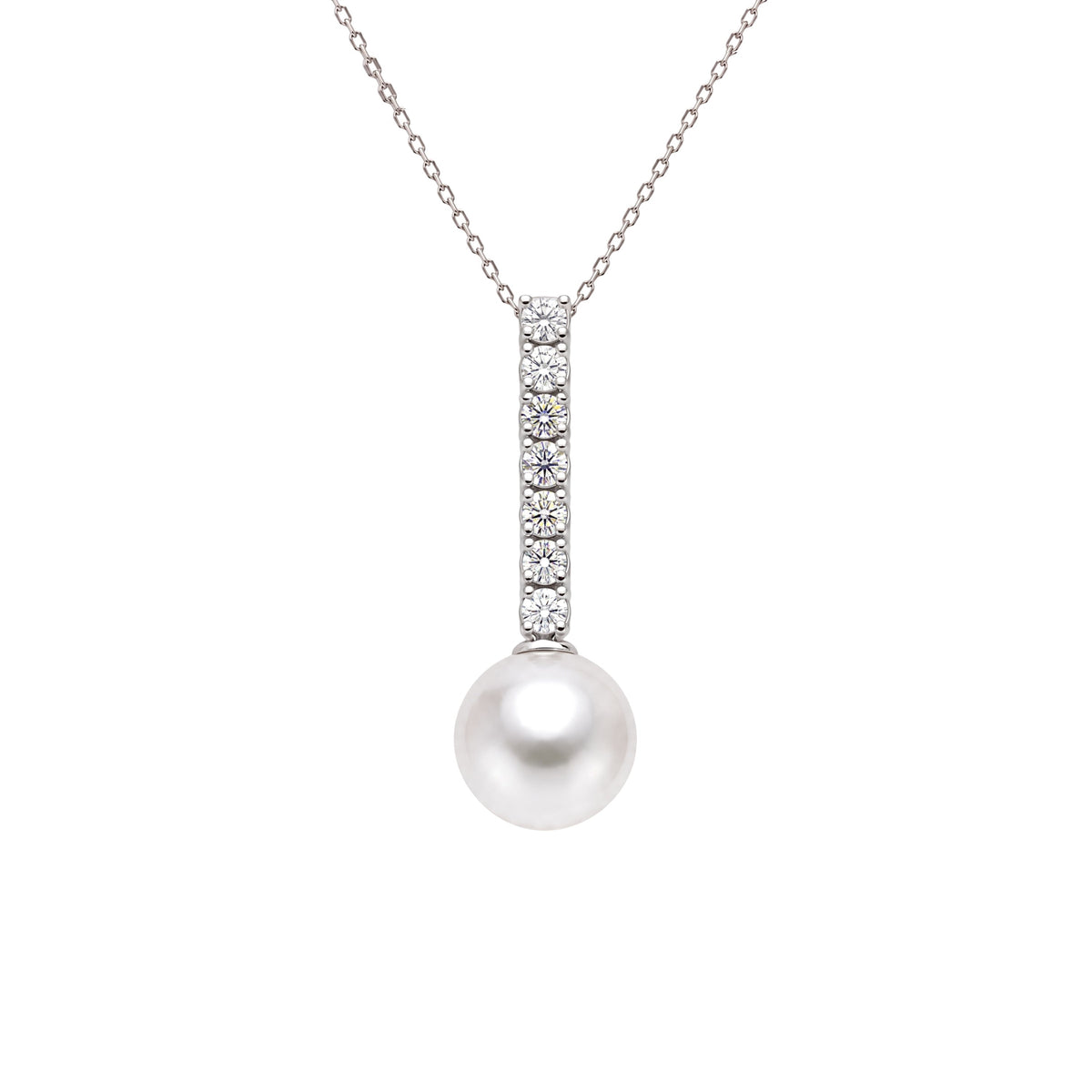 White Akoya pearl pendant 7-7.5 mm round — MIMÍ Milano