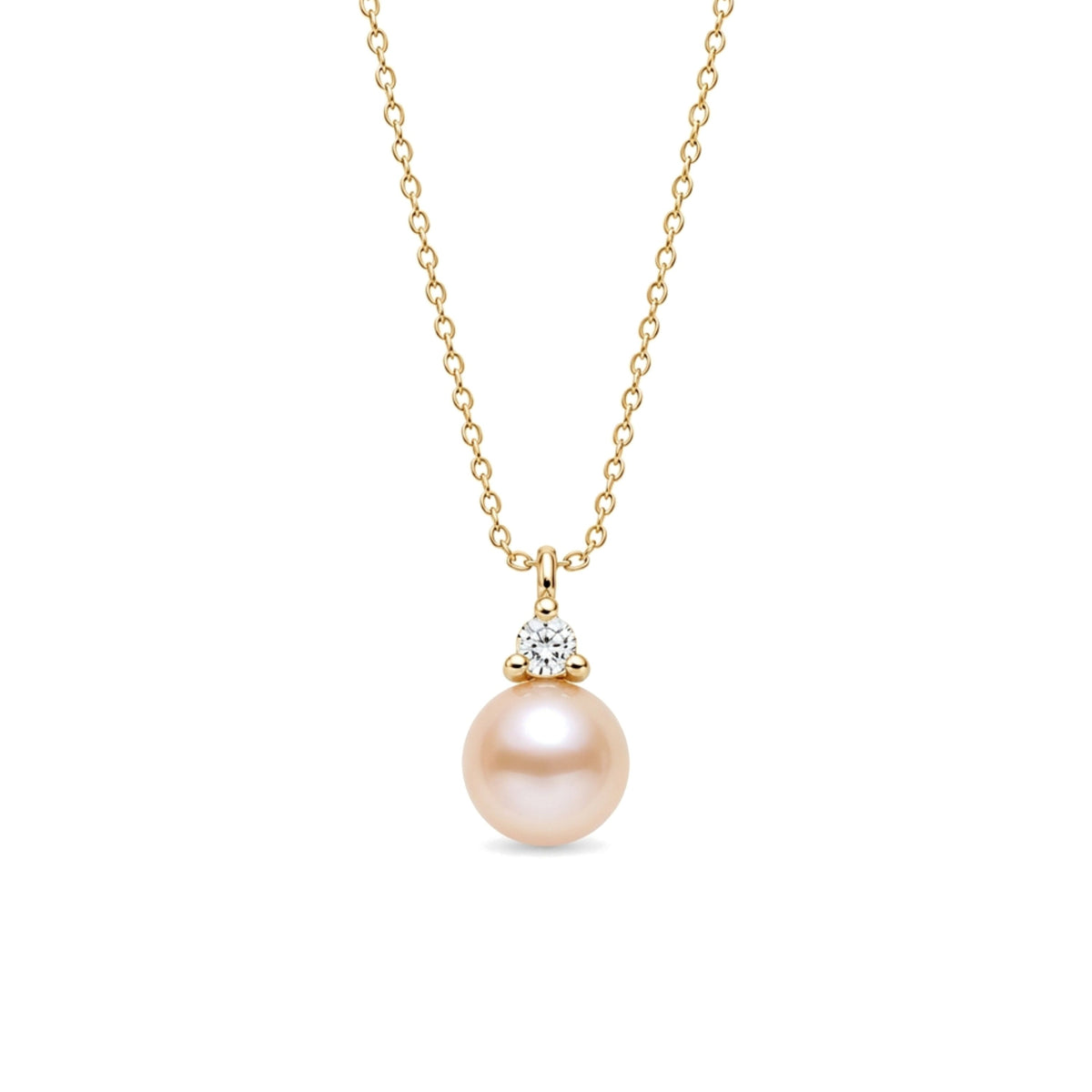 Pendente perla rosa con diamante — MIMÍ Milano