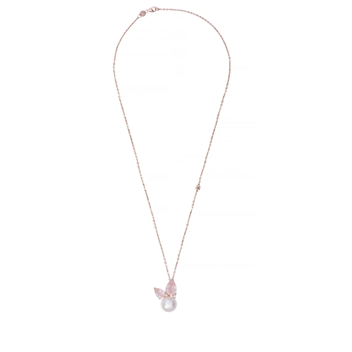MIMI MILANO Pendente Cocktail con quarzo rosa milky, perla South Sea e diamanti