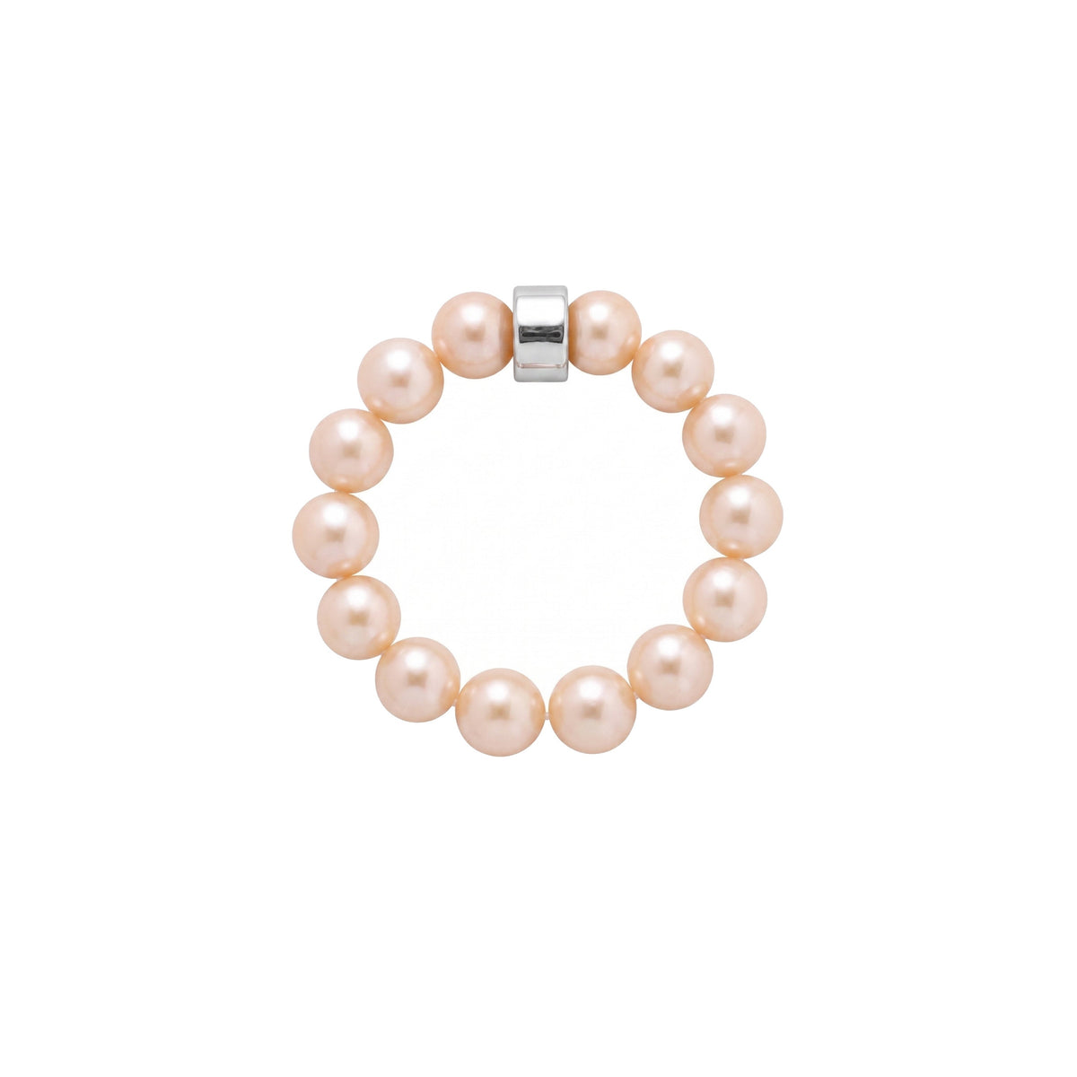 Anello elastico in argento 925 con perla Freshwater rosa 5-5,5 mm — MIMÍ Milano