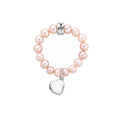 Elastica Heart ring with pink pearls