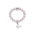 Elastica Butterfly ring with pink pearls