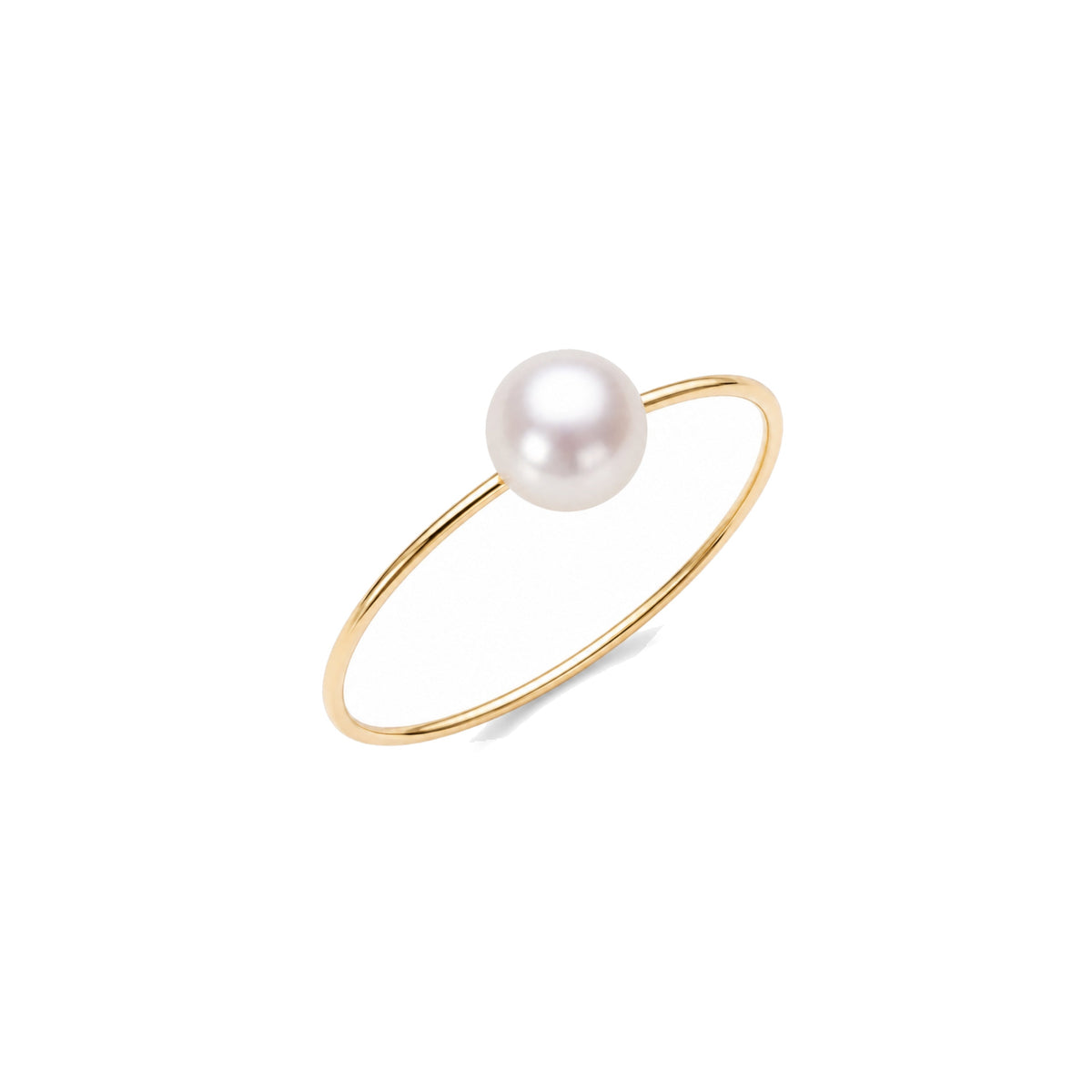 Anello in oro giallo 9k con perla Freshwater bianca — MIMÍ Milano