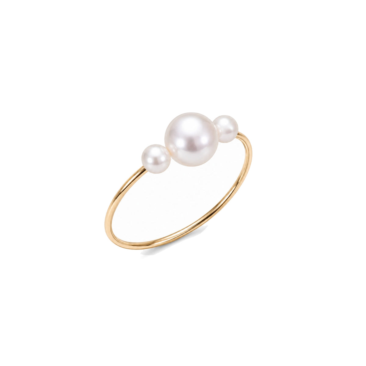Anello in oro giallo 9k con perla Freshwater bianca — MIMÍ Milano — vista 2