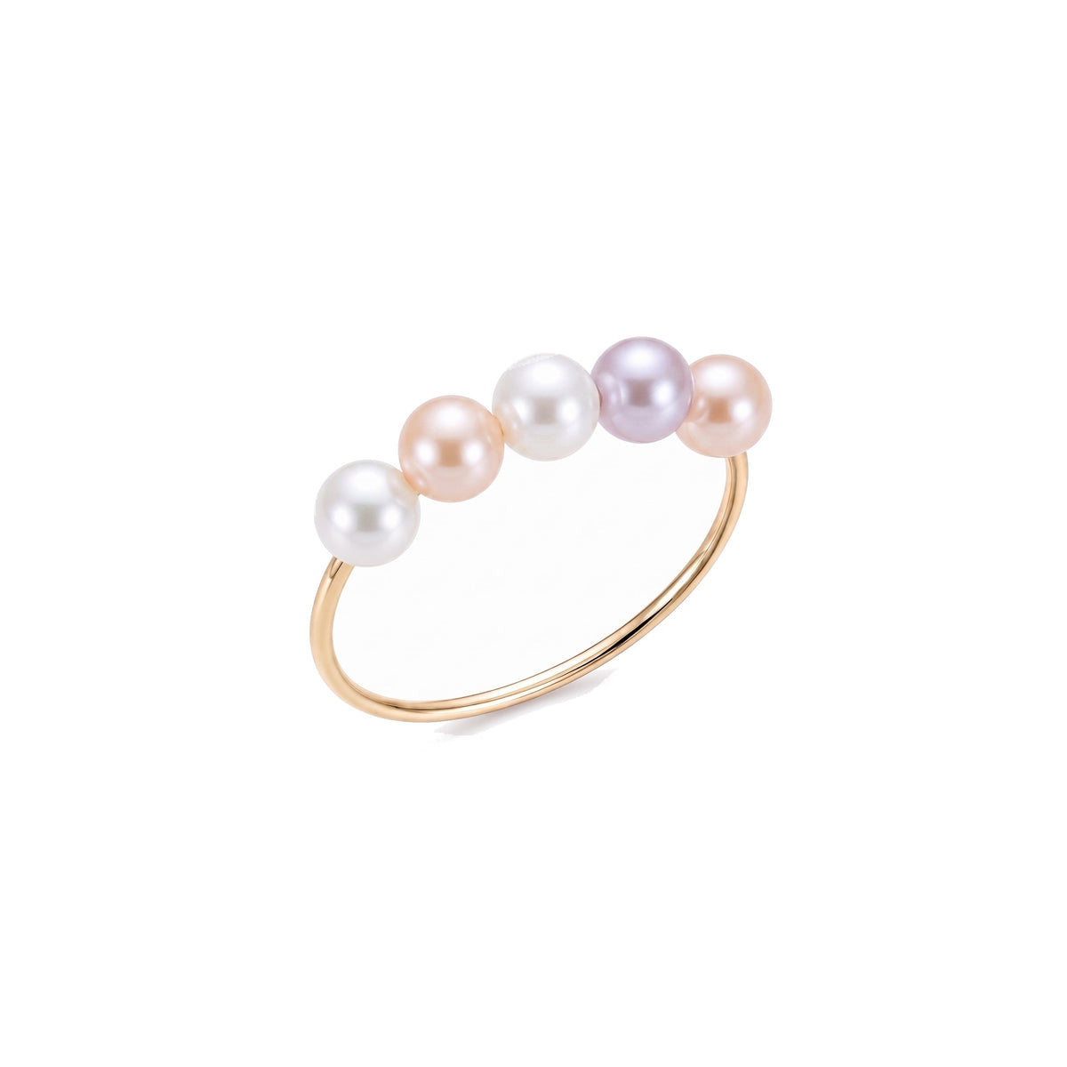 Anello in oro giallo 9k con perla Freshwater multicolor 4-4,5 mm — MIMÍ Milano