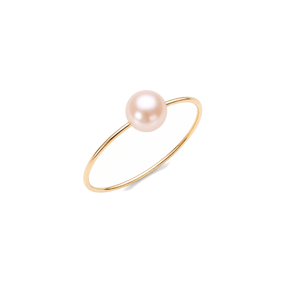 Anello in oro giallo 9k con perla Freshwater rosa — MIMÍ Milano