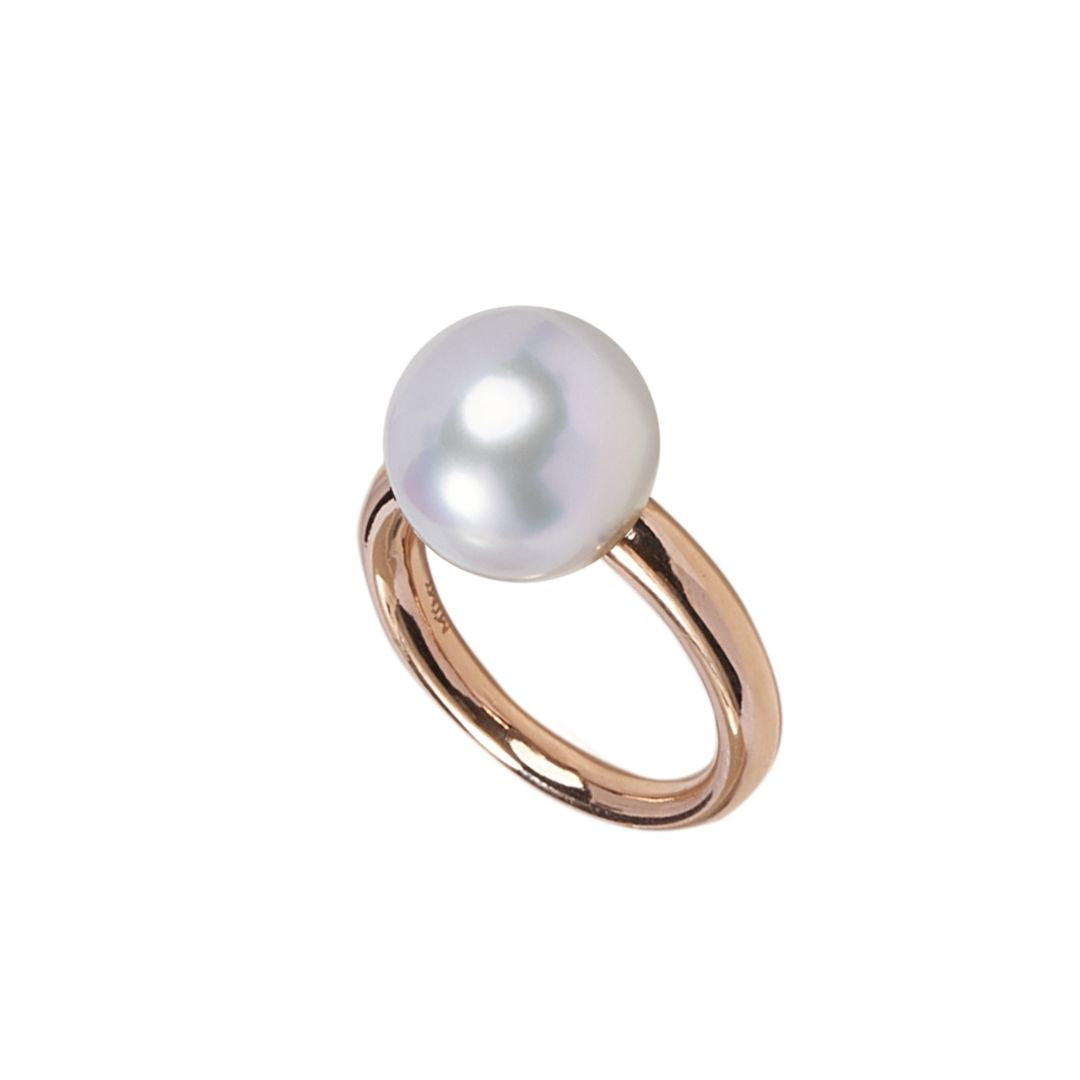 MIMI Anello Milano in oro 18k con perla South Sea bianca