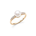 Anello Solitario perla bianca