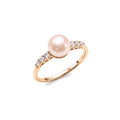Anello Solitario perla rosa