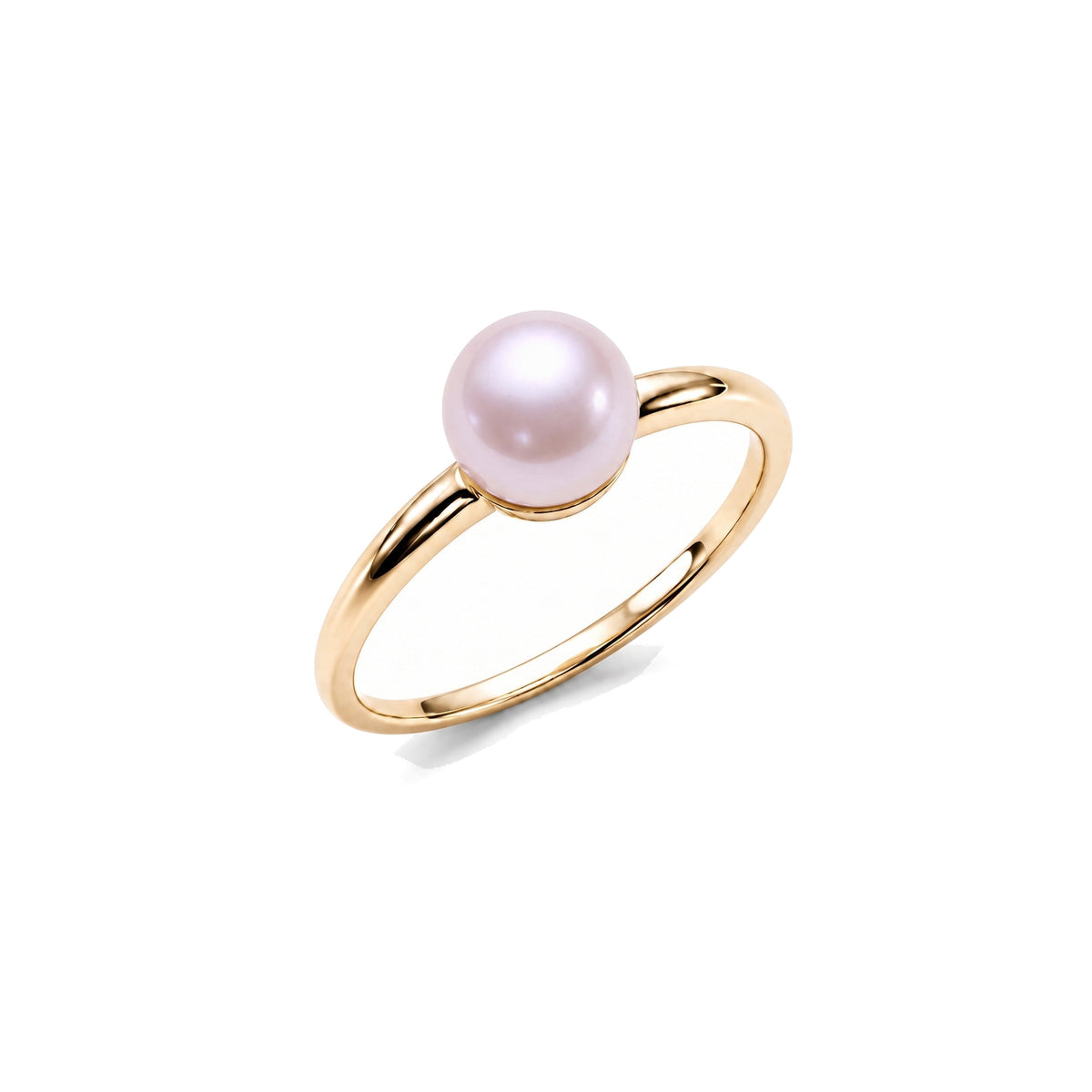 Anello solitario in oro giallo 9k con perla Freshwater viola 8-8,5 mm — MIMÍ Milano