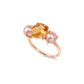 Shanti ring with pink pearls