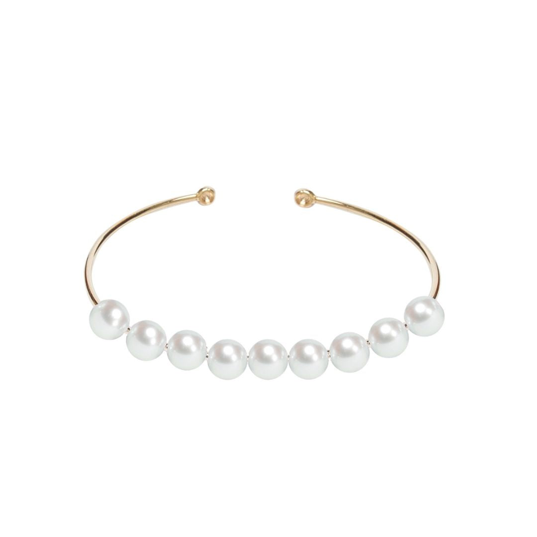 MIMI Bangle Oro 18K con Perle Freshwater perle bianche
